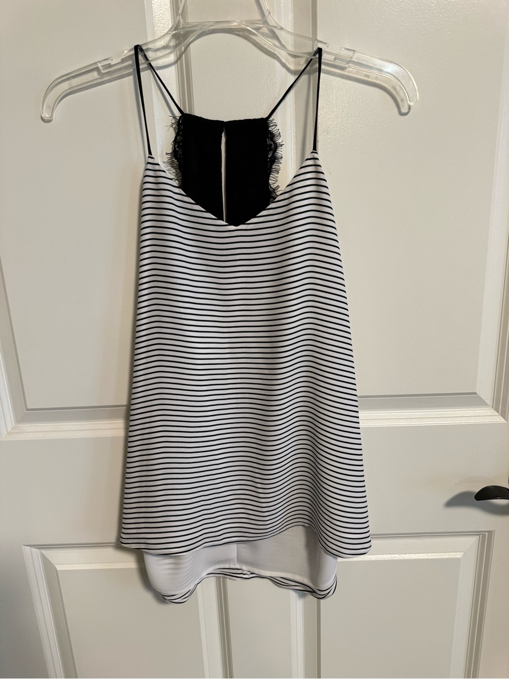 Express Black and White Striped tank